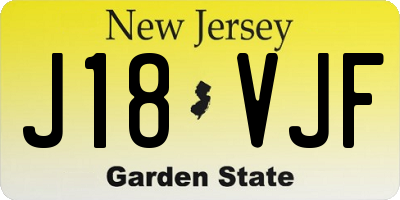 NJ license plate J18VJF