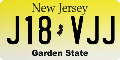 NJ license plate J18VJJ