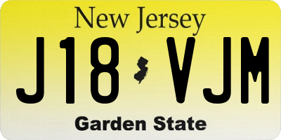 NJ license plate J18VJM