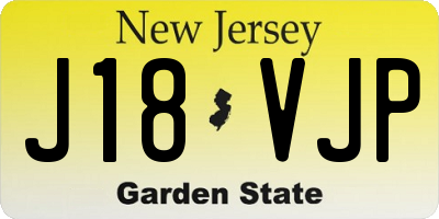 NJ license plate J18VJP