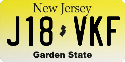 NJ license plate J18VKF