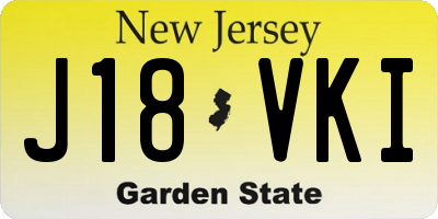NJ license plate J18VKI