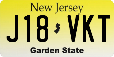 NJ license plate J18VKT