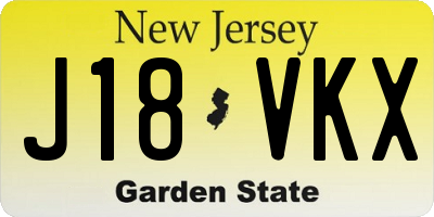 NJ license plate J18VKX