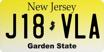 NJ license plate J18VLA