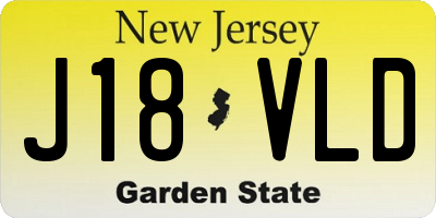 NJ license plate J18VLD