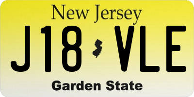 NJ license plate J18VLE