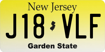 NJ license plate J18VLF
