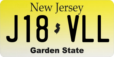 NJ license plate J18VLL