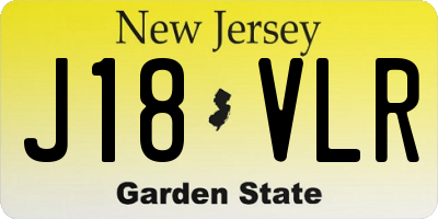NJ license plate J18VLR