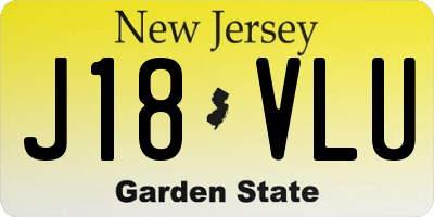 NJ license plate J18VLU