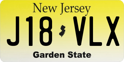 NJ license plate J18VLX