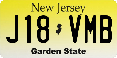 NJ license plate J18VMB
