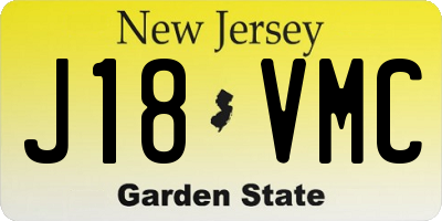 NJ license plate J18VMC