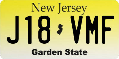 NJ license plate J18VMF