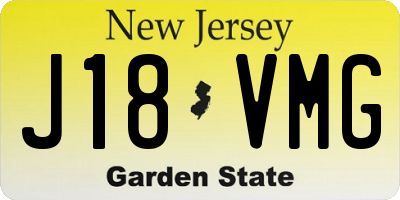 NJ license plate J18VMG