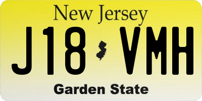 NJ license plate J18VMH