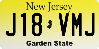 NJ license plate J18VMJ