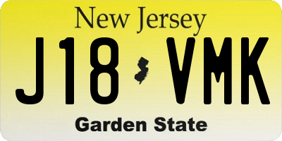 NJ license plate J18VMK