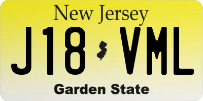 NJ license plate J18VML