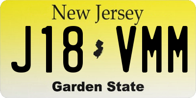 NJ license plate J18VMM
