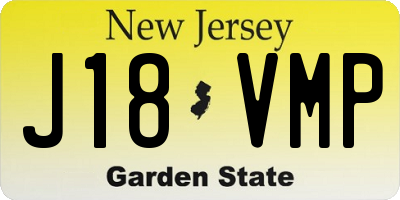 NJ license plate J18VMP