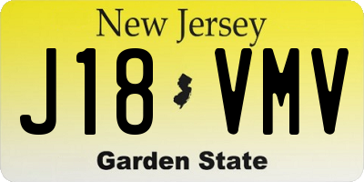 NJ license plate J18VMV