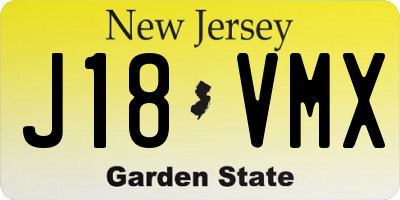 NJ license plate J18VMX
