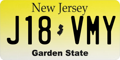NJ license plate J18VMY
