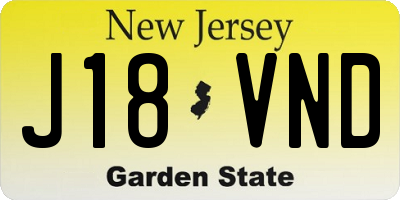 NJ license plate J18VND