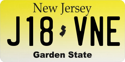NJ license plate J18VNE