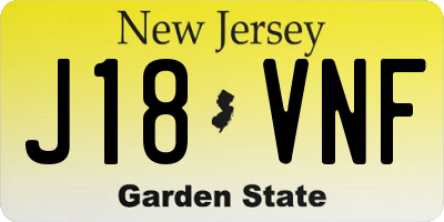 NJ license plate J18VNF