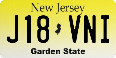 NJ license plate J18VNI