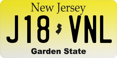 NJ license plate J18VNL