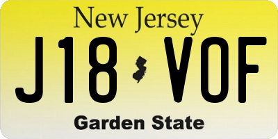 NJ license plate J18VOF