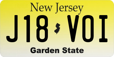 NJ license plate J18VOI