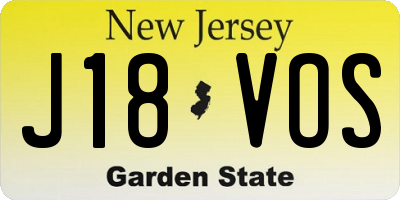 NJ license plate J18VOS