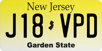 NJ license plate J18VPD