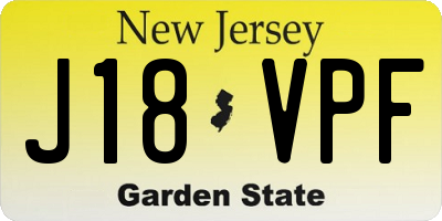 NJ license plate J18VPF