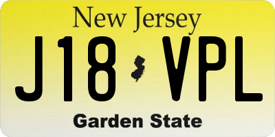 NJ license plate J18VPL