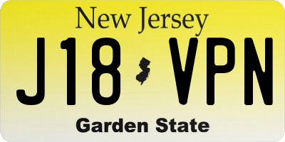 NJ license plate J18VPN