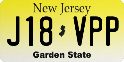 NJ license plate J18VPP