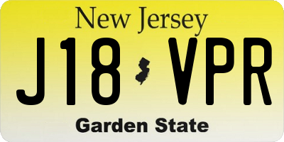 NJ license plate J18VPR