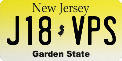 NJ license plate J18VPS