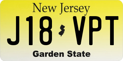NJ license plate J18VPT