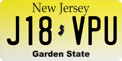 NJ license plate J18VPU