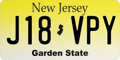NJ license plate J18VPY