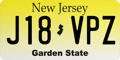 NJ license plate J18VPZ