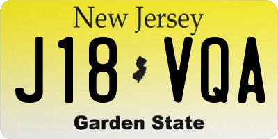 NJ license plate J18VQA