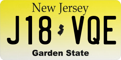 NJ license plate J18VQE